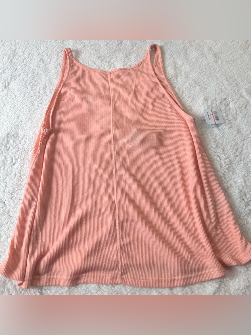 Free People Ribbed Tank Top in Coral Pink